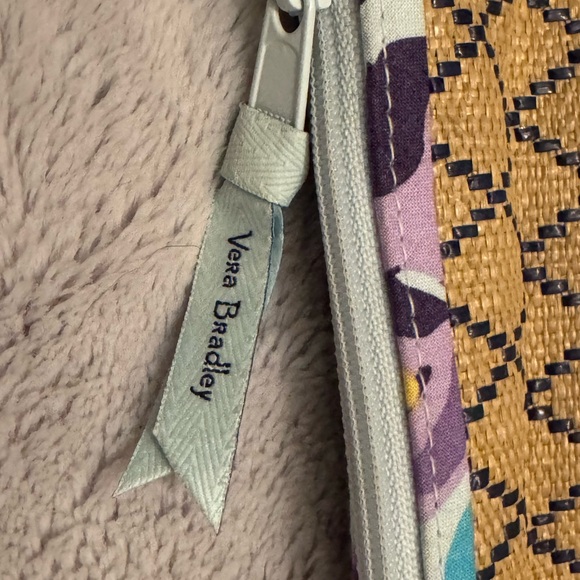 Vera Bradley Whale Nautical Crossbody Straw Woven Zip Bag Coastal Summer Beach - Picture 3 of 8